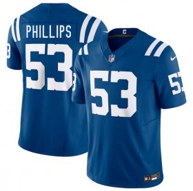 Men\'s Indianapolis Colts #53 Jacob Phillips Blue 2025 F.U.S.E. Vapor Limited Football Stitched Jersey Cheap