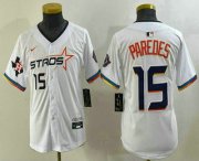 Cheap Youth Houston Astros #15 Isaac Paredes Number White 2025 City Connect Limited Stitched Jersey