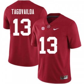 Wholesale Cheap Men\'s Alabama Crimson Tide #13 Tua Tagovailoa Red NCAA Football Jersey