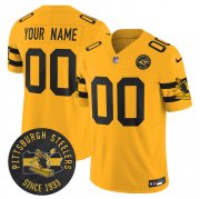 Men's Pittsburgh Steelers Throwback 1933 Patch yellow Vapor Limited All Stitched Jersey Cheap Wholesale