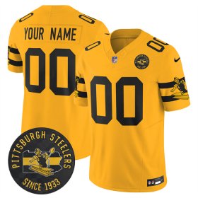 Men\'s Pittsburgh Steelers Throwback 1933 Patch yellow Vapor Limited All Stitched Jersey Cheap Wholesale