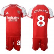 Men's Arsenal F.C #8 Martin Odegaard Red 2025 Home Soccer Jersey Suit Cheap