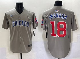 Cheap Men\'s Chicago Cubs #18 Shota Imanaga Gray Limited Stitched Baseball Jersey