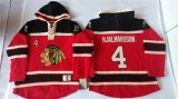 Wholesale Cheap Blackhawks #4 Niklas Hjalmarsson Red Sawyer Hooded Sweatshirt Stitched NHL Jersey