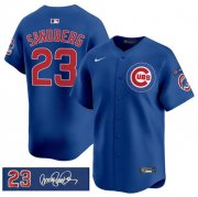 Men's Chicago Cubs #23 Ryne Sandberg Royal 'Ryne Sandberg Tribute' Vapor Limited V3 Stitched Baseball Jersey Cheap Wholesale