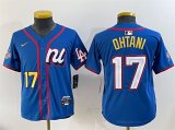 Cheap Youth National League #17 Shohei Ohtani Blue 2025 All-Star Edition Limited Stitched Baseball Jersey