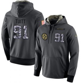 Wholesale Cheap NFL Men\'s Nike Pittsburgh Steelers #91 Stephon Tuitt Stitched Black Anthracite Salute to Service Player Performance Hoodie