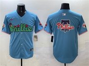 Cheap Men's Philadelphia Phillies Team Big Logo Light Blue Phanatic Limited Stitched Jersey