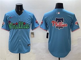 Cheap Men\'s Philadelphia Phillies Team Big Logo Light Blue Phanatic Limited Stitched Jersey