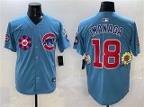 Cheap Men's Chicago Cubs #18 Shota Imanaga Blue 2025 Tokyo Series 2nd Alternate Limited Stitched Baseball Jersey