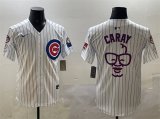 Men's Chicago Cubs White Harry Caray 'Holy Cow' Patch Limited Stitched Baseball Jersey Cheap