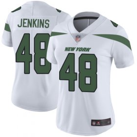 Wholesale Cheap Nike Jets #48 Jordan Jenkins White Women\'s Stitched NFL Vapor Untouchable Limited Jersey