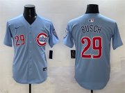 Cheap Men's Chicago Cubs #29 Michael Busch Blue 2024-25 2nd Alternate Limited Stitched Baseball Jersey