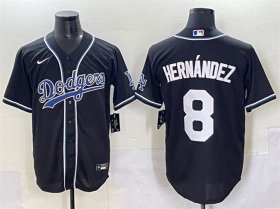 Cheap Men\'s Los Angeles Dodgers #8 Enrique Hernandez Black Fashion Stitched Baseball Jersey
