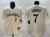 Men's Philadelphia Phillies #7 Trea Turner Cream Gothic Vapor Limited Stitched Jersey Cheap
