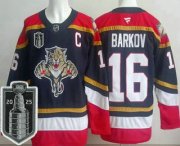 Cheap Men's Florida Panthers #16 Aleksander Barkov Navy 2025 Stanley Cup Final Authentic Jersey