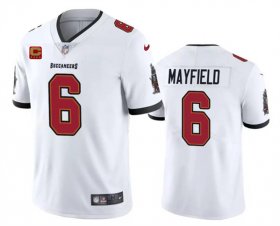 Men\'s Tampa Bay Buccaneers #6 Baker Mayfield White 2024 With 4-Star C Patch Vapor Limited Football Stitched Jersey