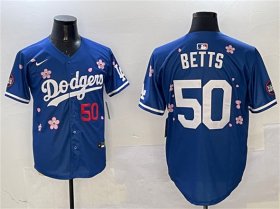 Men\'s Los Angeles Dodgers #50 Mookie Betts Royal 2025 Tokyo Series Limited Stitched Baseball Jersey Cheap