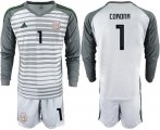Wholesale Cheap Mexico #1 Corona Grey Long Sleeves Goalkeeper Soccer Country Jersey