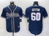 Cheap Men's Dallas Cowboys #60 Tyler Guyton Navy Cool Base Baseball Stitched Jersey
