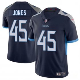 Men\'s Tennessee Titans #45 Dre\'Mont Jones Navy 2025 Vapor Limited Football Stitched Jersey Cheap