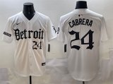 Cheap Men's Detroit Tigers #24 Miguel Cabrera White'Motor Gothic Edition' Vapor Premier Limited Stitched Baseball Jersey