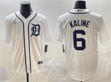 Men's Detroit Tigers #6 Al Kaline White Cool Base Stitched Baseball Jersey
