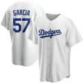 Cheap Men's Los Angeles Dodgers #57 Luis Garcia White Cool Base Stitched Baseball Jersey