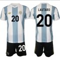 Men's Argentina #20 Lautaro White Blue 2024-25 50th Anniversary Home Soccer Jersey Suit Cheap