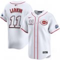 Cheap Men's Cincinnati Reds #11 Barry Larkin White 2025 Speedway Classic Home Limited Stitched Baseball Jersey