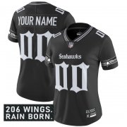 Women's Seattle Seahawks Active Player Custom Black 2025 F.U.S.E. 'Gothic Rain City Shadows Edition' Vapor Untouchable Limited Football Stitched Jersey Cheap Wholesale