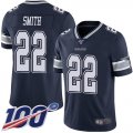 Wholesale Cheap Nike Cowboys #22 Emmitt Smith Navy Blue Team Color Men's Stitched NFL 100th Season Vapor Limited Jersey