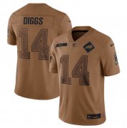 Wholesale Cheap Men's Buffalo Bills #14 Stefon Diggs 2023 Brown Salute To Service Limited Football Stitched Jersey