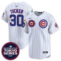 Men's Chicago Cubs #30 Kyle Tucker White 2025 Tokyo Series Limited Stitched Baseball Jersey Cheap