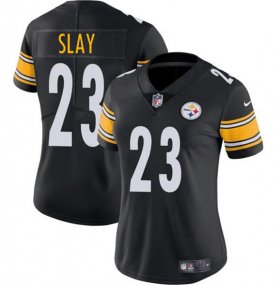 Women\'s Pittsburgh Steelers #23 Darius Slay Black 2025 Vapor Untouchable Limited Football Stitched Jersey(Run Small) Cheap Wholesale