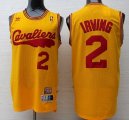 Wholesale Cheap Men's Cleveland Cavaliers #2 Kyrie Irving 2009 Yellow Hardwood Classics Soul Swingman Throwback Jersey