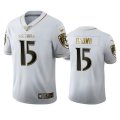 Wholesale Cheap Baltimore Ravens #15 Marquise Brown Men's Nike White Golden Edition Vapor Limited NFL 100 Jersey