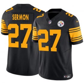 Men\'s Pittsburgh Steelers #27 Trey Sermon Black 2025 F.U.S.E. Color Rush Vapor Untouchable Limited Football Stitched Jersey Cheap Wholesale