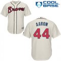 Wholesale Cheap Braves #44 Hank Aaron Cream Cool Base Stitched Youth MLB Jersey