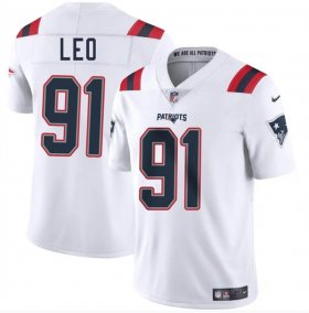 Men\'s New England Patriots #91 Titus Leo White 2025 Vapor Limited Football Stitched Jersey Cheap