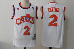 Wholesale Cheap Men\'s Cleveland Cavaliers #2 Kyrie Irving White Hardwood Classics Soul Swingman Throwback Jersey
