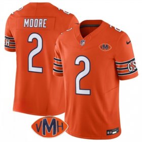 Men\'s Chicago Bears #2 D.J. Moore Orange 2025 F.U.S.E. With VMH Patch Vapor Untouchable Limited Football Stitched Jersey Cheap Wholesale