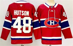 Men\'s Montreal Canadiens #48 Lane Hutson Red 2024-25 Stitched Jersey