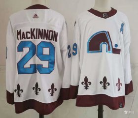 Wholesale Cheap Men\'s Colorado Avalanche #29 Nathan MacKinnon White Adidas 2020-21 Stitched NHL Jersey