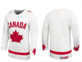 Cheap MEN\'S TEAM CANADA ADULT WHITE BLANK HOCKEY JERSEY