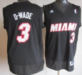 Wholesale Cheap Miami Heat #3 D-Wade Black Fashion Jersey