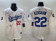 Cheap Men's Los Angeles Dodgers #22 Clayton Kershaw White 2025 Tokyo Series Limited Stitched Baseball Jersey
