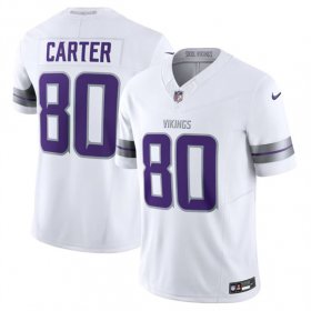 Wholesale Cheap Men\'s Minnesota Vikings #80 Cris Carter White F.U.S.E. Winter Warrior Limited Football Stitched Jersey