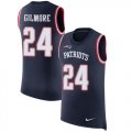 Wholesale Cheap Nike Patriots #24 Stephon Gilmore Navy Blue Team Color Men's Stitched NFL Limited Rush Tank Top Jersey
