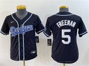 Cheap Youth Los Angeles Dodgers #5 Freddie Freeman Black Stitched Baseball Jersey